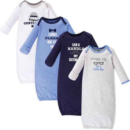 Luvable Friends Unisex Baby Cotton Gowns, Gentlema
