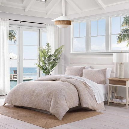 Tommy Bahama - Duvet Cover Set, Luxuriously Soft Bedding with Matching Shams, All-Cotton Yarn-Dye Fabric, Cozy Home Essentials (Jungle Palms Beige, Full/Queen)
