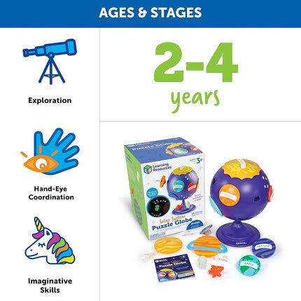 Learning Resources Solar System Puzzle Globe, STEM Toys for Kids, Space Décor, Educational Toy, 21 Pieces, Age 3+