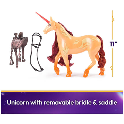 Unicorn Academy, Cinder Unicorn with Head Movement, 2 Riding Accessories, 27.9cm, Compatible with Valentina Fashion Doll, Dolls and Unicorn Toys for Girls