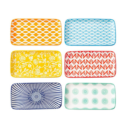 Cerkik 8.1" x 4.5" Ceramic Rectangle Salad Plates 