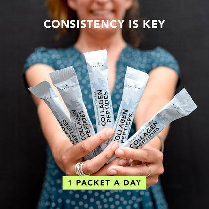 Collagen Peptides Powder Packets | 30 Individual Stick Packs | Grass-Fed Hydrolyzed Collagen Protein | Unflavored, Easy to Mix | Paleo & Keto Friendly | Promotes Healthy Joints, Gut, Skin, Hair, Nails