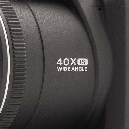 KODAK Pixpro Astro Zoom AZ405 - Digital Bridge Camera, 40x Zoom, 24 mm Wide-angle Lens, 20 Megapixels, 3" LCD Display, 1080p Full HD Video, OIS, AA Battery - Black