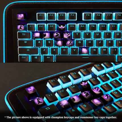 League of Legends Custom Keycaps (Champion Blitzcrank) - Laser Engraved with Each Champion's Portrait, Passive, and Skills. Fit with Any Mechanical Keyboard. League of Legends Gift for Gamers