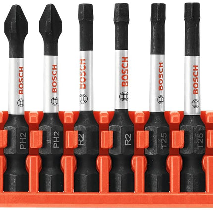 BOSCH CCSV208 8-Piece Assorted Set 2 in. Impact Tough Phillips, Square, and Torx Power Bits with Clip for Custom Case System