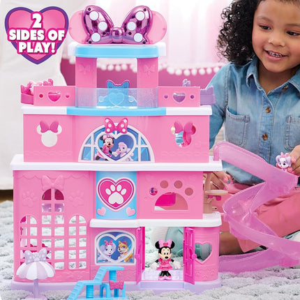 Just Play Disney Jr. Minnie Mouse Pet Hotel Playset, 23-piece Hotel Set, 51 cm Tall Playset, Ages 3 and Up