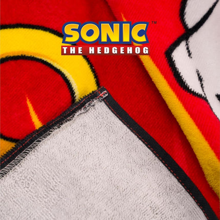 Sonic Shadow The Hedgehog Anime Kids Super Soft Bath/Pool/Beach Soft Cotton Terry Hooded Towel Wrap, 24 in x 50 in, Mario & Luigi, (100% Officially Licensed Product) By Franco