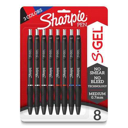 SHARPIE S-Gel, Gel Pens, Medium Point (0.7mm), Assorted Colors, 8 Count