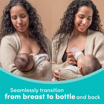 NUK Perfect Match 2-in-1 Natural and Anti-Colic Bottle with Slow Flow, Wide, Adaptable Nipple, 5oz., 2 Pack