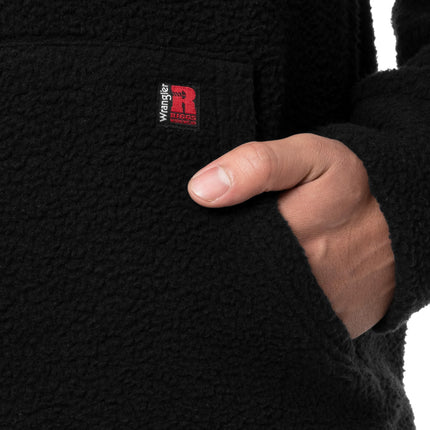 Sudadera con capucha Wrangler Sherpa para hombre, negra, L