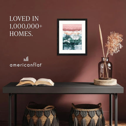 Americanflat 16x20 Poster Frame - Black Engineered Wood with Polished Plexiglass - Matted to 12x16 Photo Size - Hudson Collection - Wide Picture Frame for Wall Display - Black