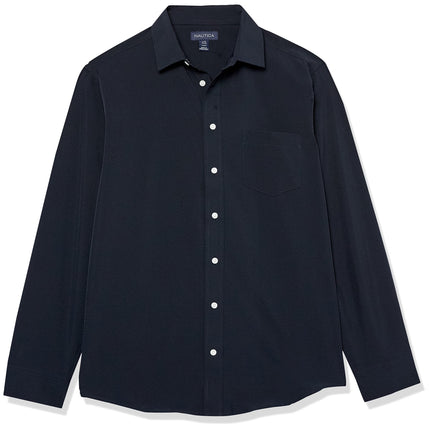 Nautica Big Boys' School Uniform Long Sleeve Perfo