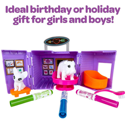 CRAYOLA Scribble Scrubbie Pets Tattoo Shop, Toy Pet Playset, Gift for Kids, Age 3, 4, 5, 6