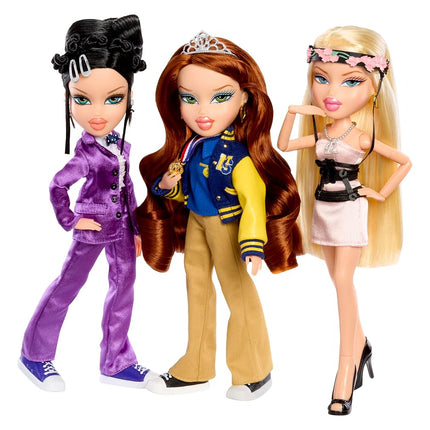 Bratz x Mean Girls Spring Fling Doll Janis – Collectable Fashion Doll with 2 Outfits, Purple Tuxedo, and Movie-Inspired Accessories