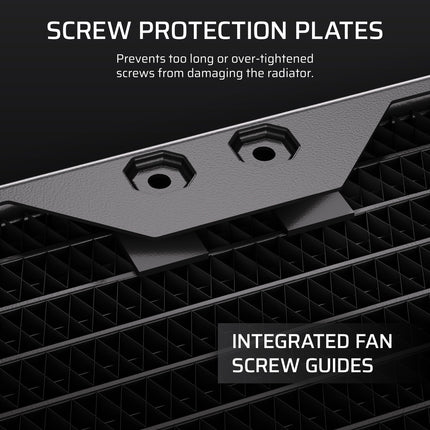 CORSAIR Hydro X Series XR5 420mm V2 Custom Cooling Radiator – Compatible with iCUE LINK Fans, 3x140mm Fan Mounts, Screw Protection Plates, G1/4” Threads – Black