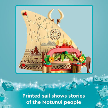 LEGO | Disney Princess Moana's Wayfinding Boat Set, Building Toy with Moana and Sina Mini-Dolls plus a Dolphin Figure, Creative Gift for Kids, Girls and Boys Aged 6 Plus 43210