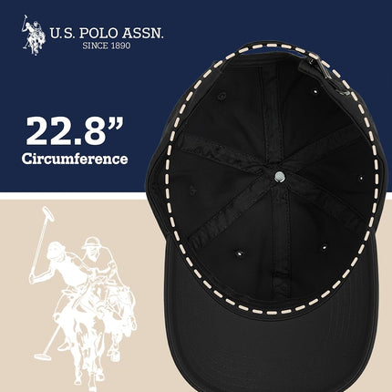 U.S. POLO ASSN. Concept One Small Polo Pony Logo Baseball Hat, 100% Cotton, Adjustable Cap, Black