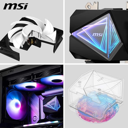 MSI MAG CORELIQUID I240 AIO CPU Liquid Cooler - Enlarged Copper Cold Plate, ARGB Blockhead & LDB Fans, Dual-Chamber Water Block, Split-Flow Radiator, Mystic Light Supported - Intel & AMD Compatible