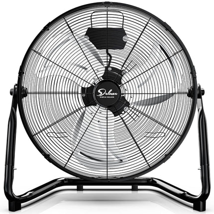 Simple Deluxe Ventilateur de Sol Industriel en Métal Robuste, 3 Vitesses, 12 Pouces, Silencieux, pour Usage Domestique, Commercial, Résidentiel et en Serre, Extérieur/Intérieur, Noir