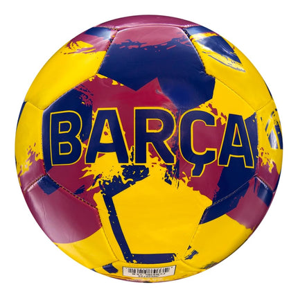 Icon Sports Officially Licensed FC Barcelona, Size 5 Regulation Soccer Ball, Non-Toxic Patterned PVC, Brush Yellow for Adults & Kids
