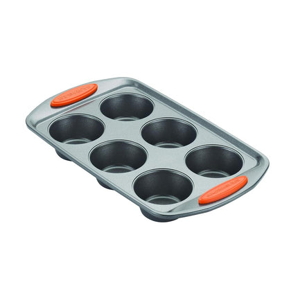 Moule à 6 muffins et cupcakes antiadhésif avec poignée orange Rachael Ray Oven Lovin'