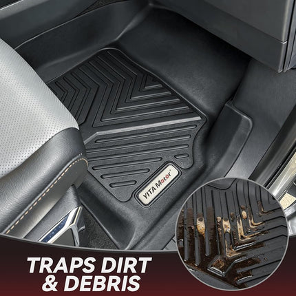 YITAMOTOR Floor Mats Compatible with Honda 2017-2022 CR-V, 1st & 2nd Row All Weather Protection, Black