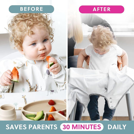 BIBaDO Attachable Long Sleeve Bib for Babies & Toddlers – Easy Clean