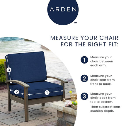 ARDEN Outdoor Deep Seat Cushion Set, 4-Pack, 24x24, Aqua