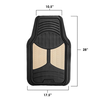 FH Group Full Set Trimmable Rubber Floor Mats, Monster Eyes (Red) - Universal Fit for Cars Trucks and SUVs