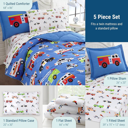 Wildkin Olive Kids Heroes 5-Piece Bed in A Bag-Twin