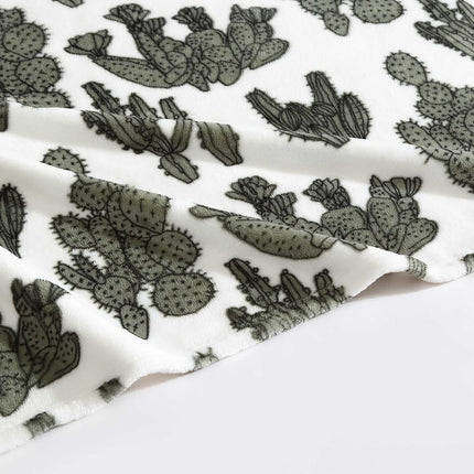 Wrangler - Throw Blanket, Soft Plush Fleece Bedding, Yellowstone Inspired, Western Decor for Bed or Couch (Cactus Garden Green, 50" x 70")