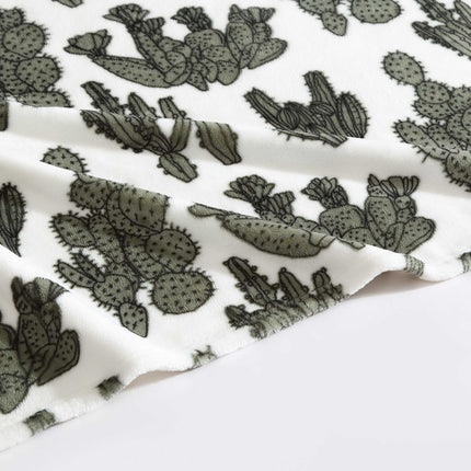 Wrangler - Couverture polaire douce et moelleuse, inspirée de Yellowstone, Décoration western pour lit ou canapé (Vert Cactus Garden, 127 x 178 cm)
