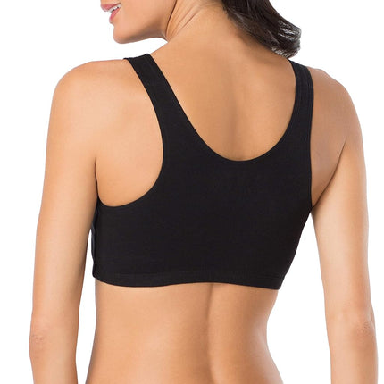 Fruit of The Loom Women's Built-Up Sports Bra, Blushing Rose/Black/White-3 Pack