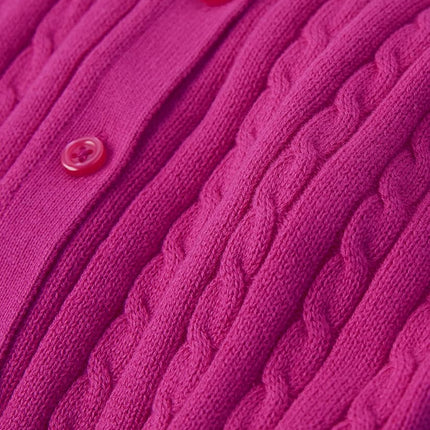 Cardigan en tricot torsadé à manches longues Gymboree pour filles et tout-petites, Magic Magenta, 5T