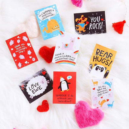 American Greetings Valentines Day Cards for Kids School and Classroom Exchange, Animals (40-Count)