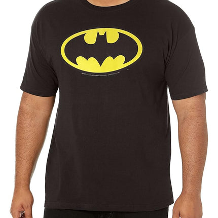 DC Comics Men's Batman Basic Logo Black T-Shirt, B