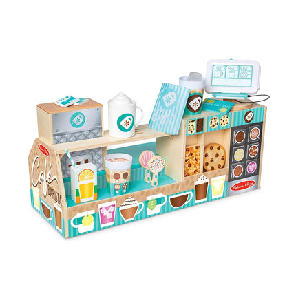 Melissa & Doug Wooden Toy Caf� Barista Coffee Shop | Wooden Toy for Kids | Role Play | Montessori Toy | 3+ | Gift for Boys or Girl - FSC Certified