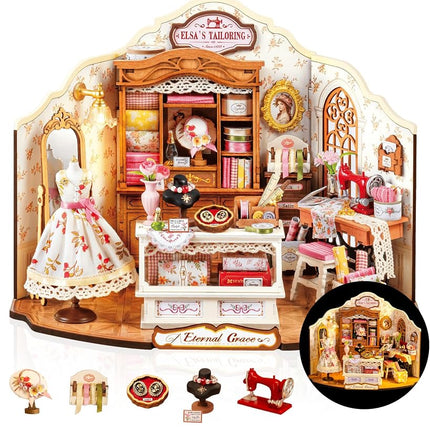 Rolife DIY Miniature House Kit Elsa's Tailoring, M