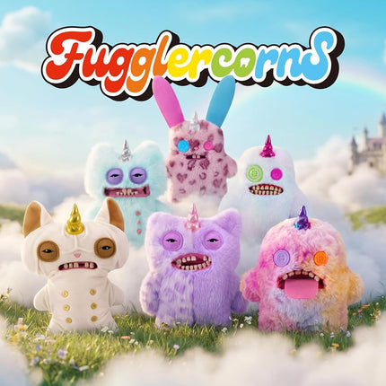 Fuggler Fugglercorns 9 Inch Plush Collectible Toy (Stinkface) by ZURU Featuring Funny Ugly Monster Unicorn Designs with Glitter Details, Human‑Like Teeth, Crooked Horns