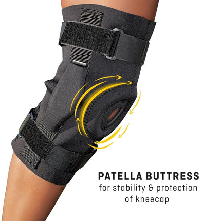 Futuro Cushioned, Stability, Durable, Neoprene-blend, Adjustable, Soothing Warm Hinged Knee Brace - Black