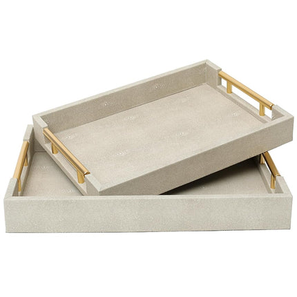 SwallowLiving Set of 2 Shagreen Serving Tray with 