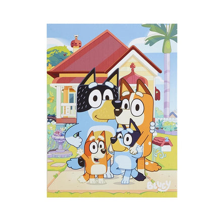 Idea Nuova Bluey LED Wall Art for Kids,11.5 x 15.75 Inch Light-Up Canvas Décor with Hanging Hooks, Battery Operated Night Light for Toddlers & Children’s Bedrooms or Playrooms