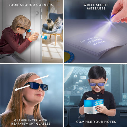 Kit scientifique d'espionnage National Geographic Blue Marble - Kit d'activités de détective pour enfants avec 10 missions secrètes et gadgets d'espionnage