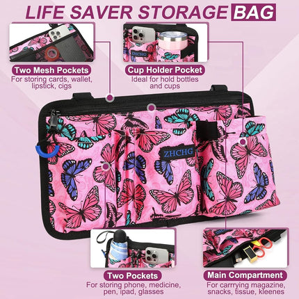 Wheelchair Side Bag, Wheel Chair Armrest Pouch Accessories with Cup Holder