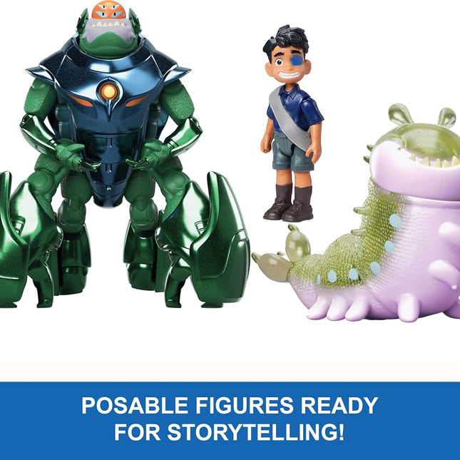 Mattel Disney and Pixar Elio Action Figure Storyteller 3 Pack, Elio, Ambassador Grigon and Glordon Characters, Posable Movie Toys at 4-in Scale
