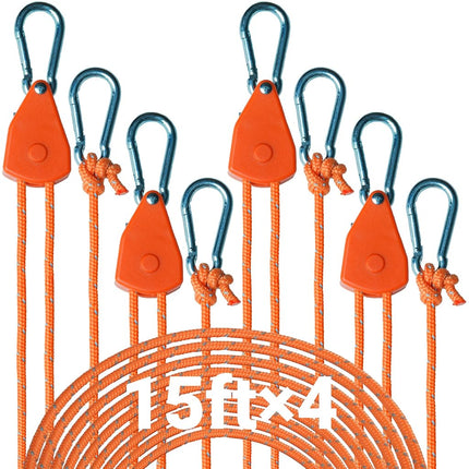 KOKKOYA 15ft Rope Ratchet Tie Downs Reflective Par