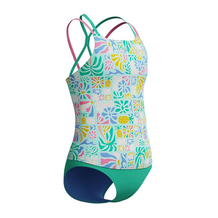 Speedo Girls Swimsuit Two Piece Tankini Thin Strap