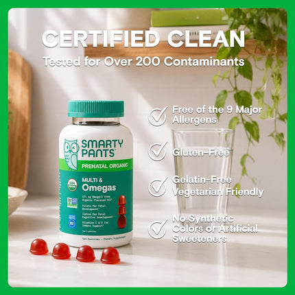 SMARTYPANTS Organic Complete Prenatal Gummies, 120 CT