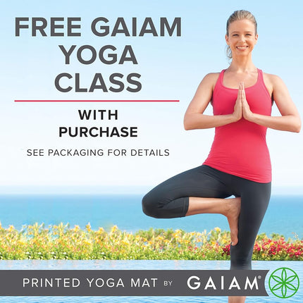 Gaiam Premium Print Reversible Yoga Mat, Boho Folk, 6mm