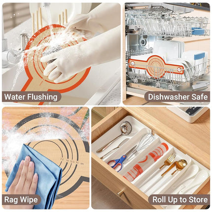 Tecfino 2 PCS Thicked Silicone Bread Slings for Dutch Oven, Reusable Sourdough Bread Sling with Long Handle, Non-Stick & Easy Clean Baking Mats, Heat Resistant Silicone Slings for Bread Baking